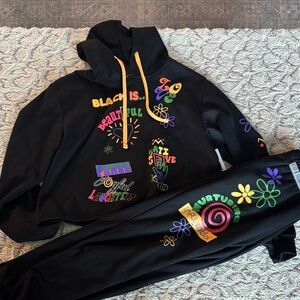 Colorful Graphic Hoodie and Joggers Set